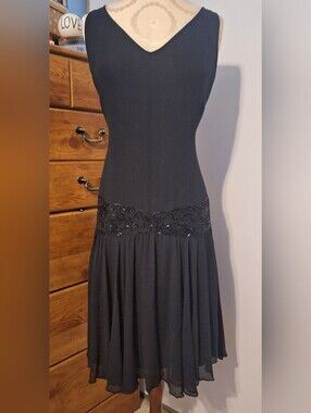 August Silk Dress with Beading